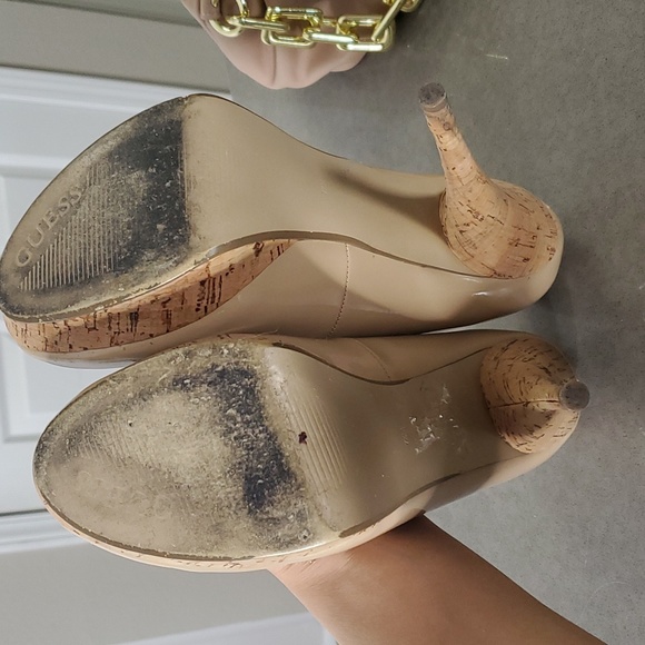 GUESS Nude Cork Platform Heels - Picture 4 of 6